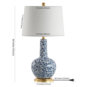 Chinois 30" Ceramic/Iron Classic Cottage LED Table Lamp - JONATHAN Y